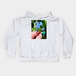 Blue Flowers Kids Hoodie